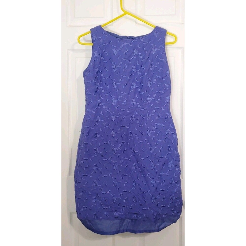 Jessica Howard Floral Embroidered Purple Sleeveless Dress Size 8 Mid Thigh